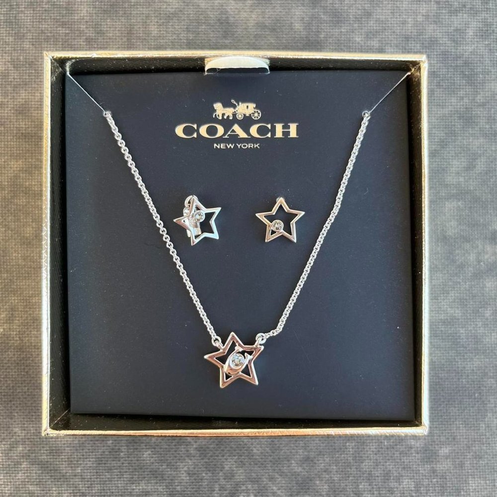 Coach star earrings and necklace set